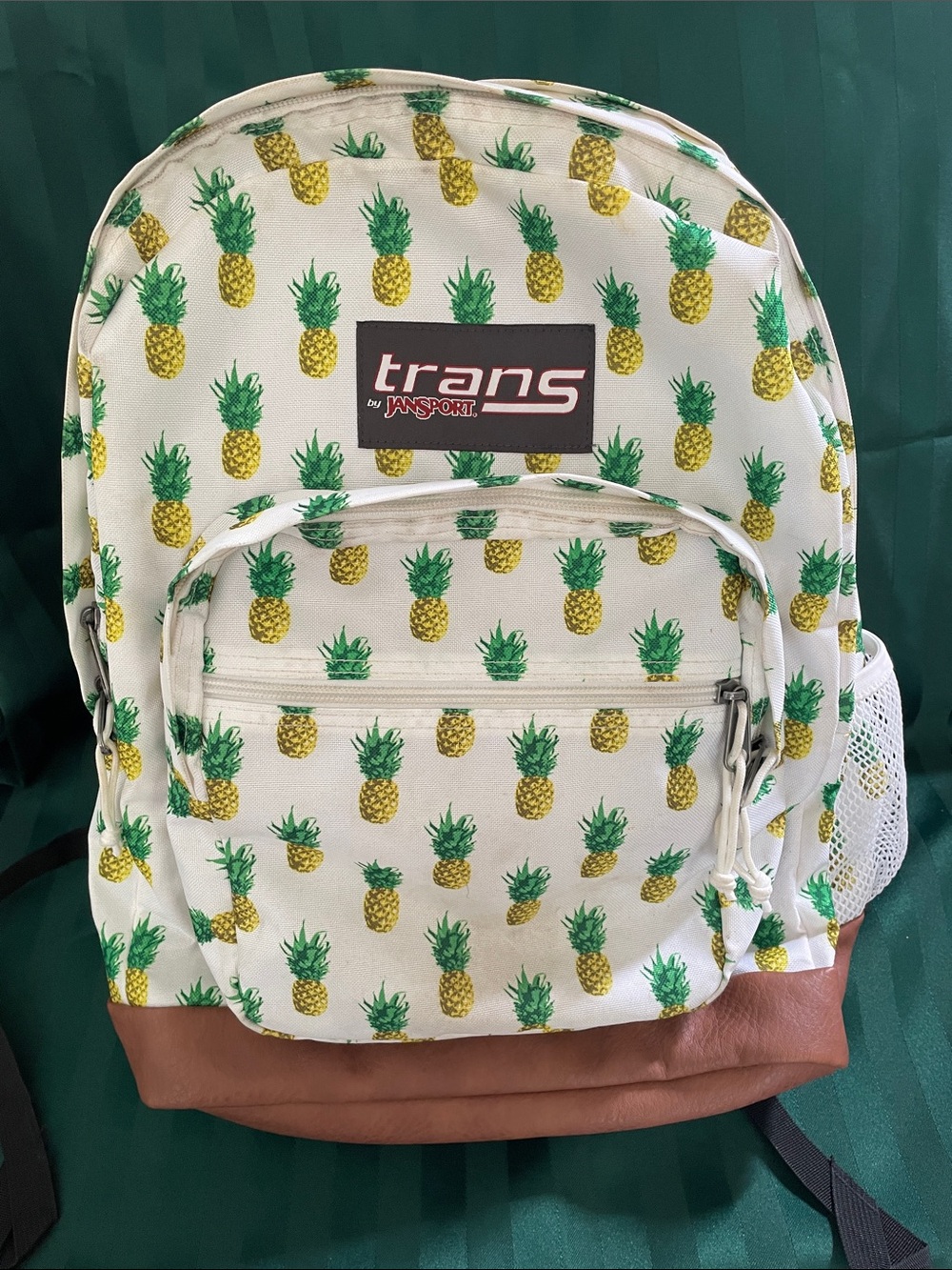 Jansport Pineapple Print Backpack - White/Green/Yellow